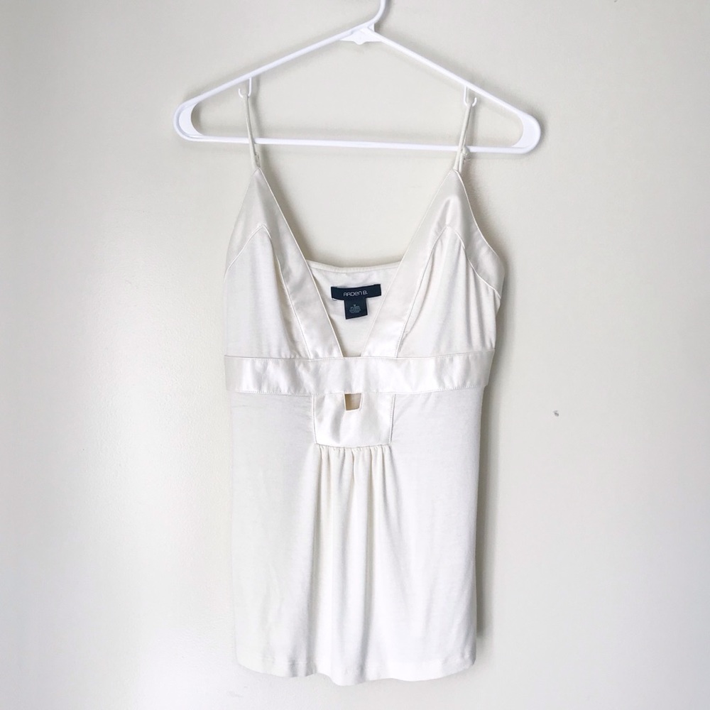 Arden B Tank with Faux Leather Detailing